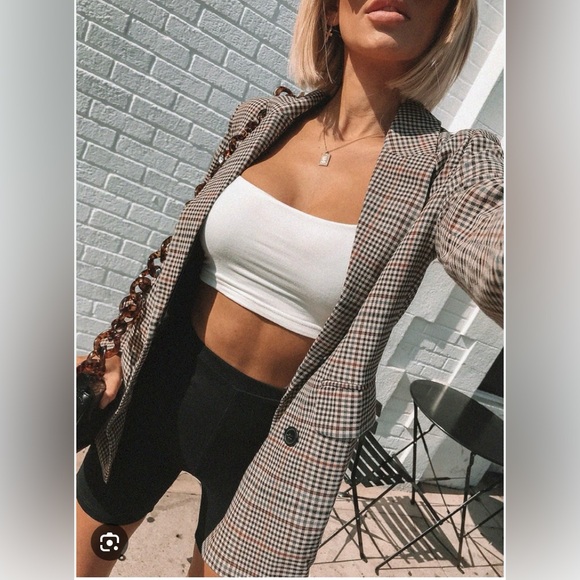 Princess Polly plaid blazer size 4 - Picture 2 of 6